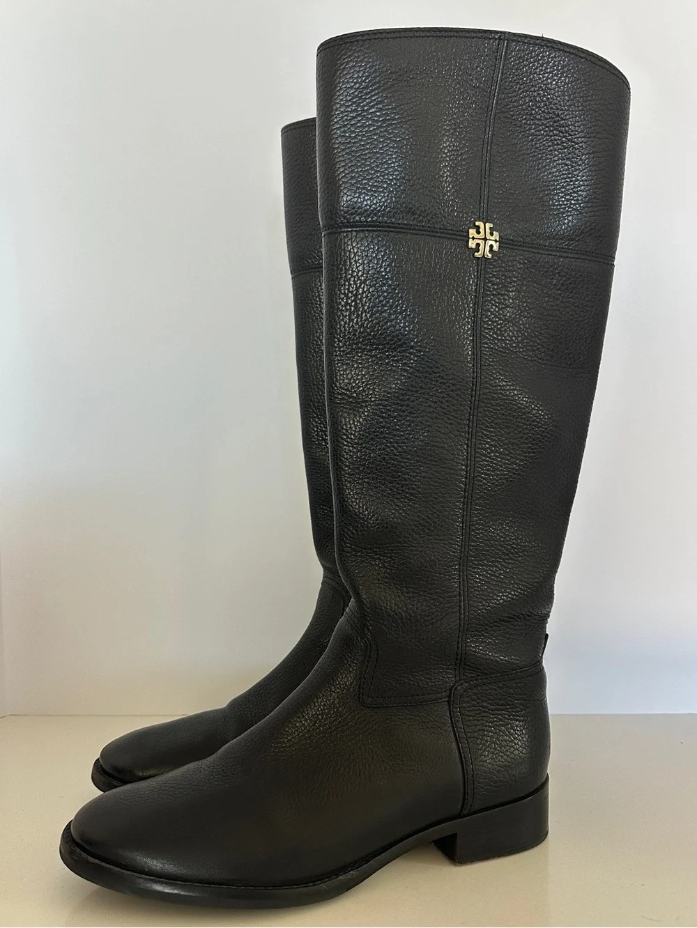 Tory Burch Jolie Leather Riding Boots Size 9.5 Black